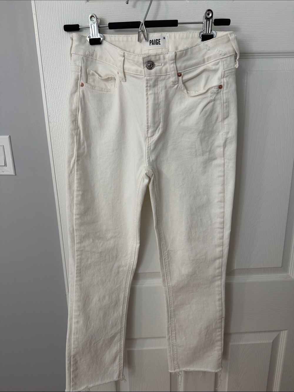 PAIGE white High-Rise Skinny Jeans